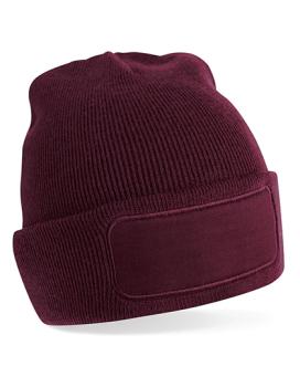 Patch-Beanie mit viereckigem Patch - verschiedene Farben - Gr. Onesize
